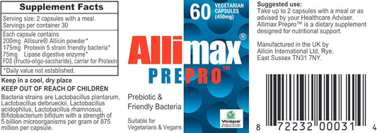 Allimax Pre‑Pro Digestive Support Supplement – 60 Caps