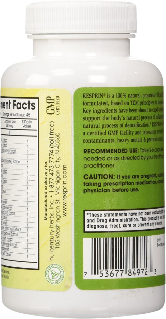 Respirin Traditional Herbal Blend – 90 Vegan Capsules (500 mg)