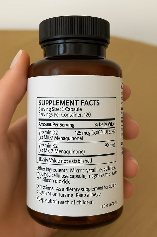 NOMIREX Vitamin K2 (MK‑7) + D3 Supplement – 120 Vegetarian Capsules