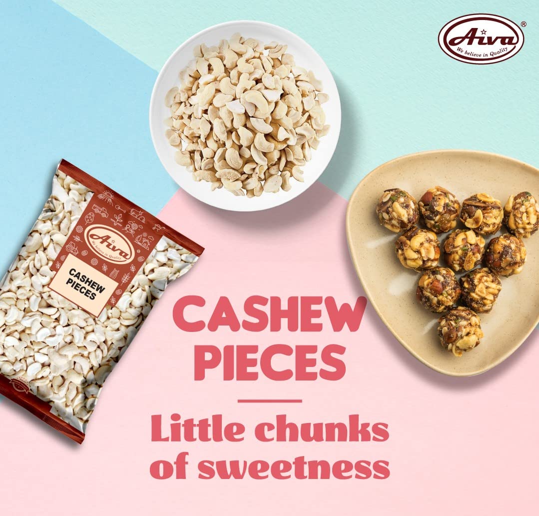 AIVA - Cashew Pieces Raw Premium Grade, 10 lb Bulk, Unroasted &amp; Unsalted Cashews for Cooking, Baking &amp; Topping
