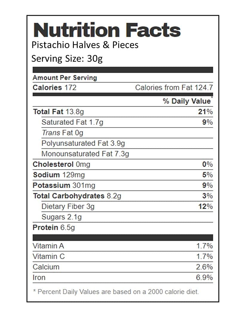 Aiva California Pistachio Halves &amp; Pieces | 1 lb