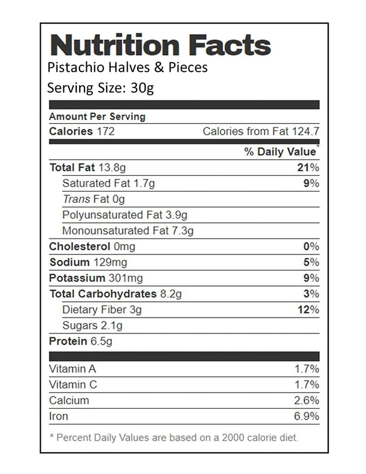 Aiva California Pistachio Halves &amp; Pieces | 1 lb