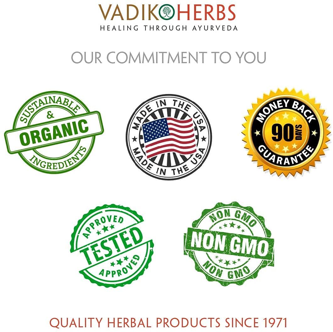 Vadik Herbs Certified Organic Haritaki (Terminalia Chebula) Capsules for Rejuvenation and Detoxification | Made in USA | Wildcrafted and Safety Tested | 100 Vegicaps