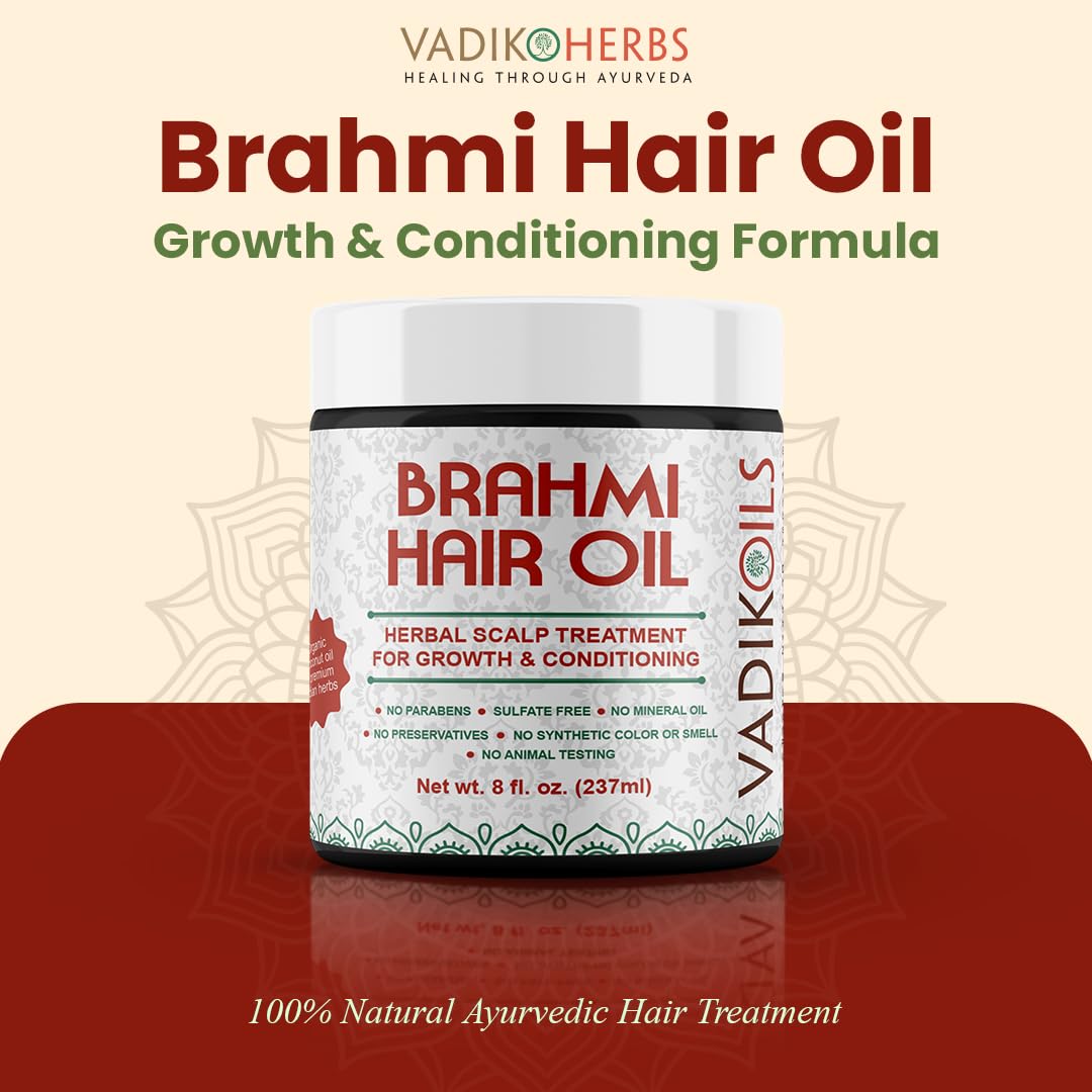 Vadik Herbs Brahmi Hair Growth Oil With Saffron | 8 oz