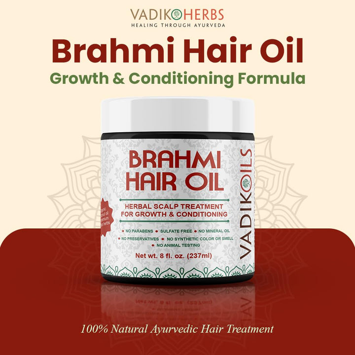 Vadik Herbs Brahmi Hair Growth Oil With Saffron | 8 oz