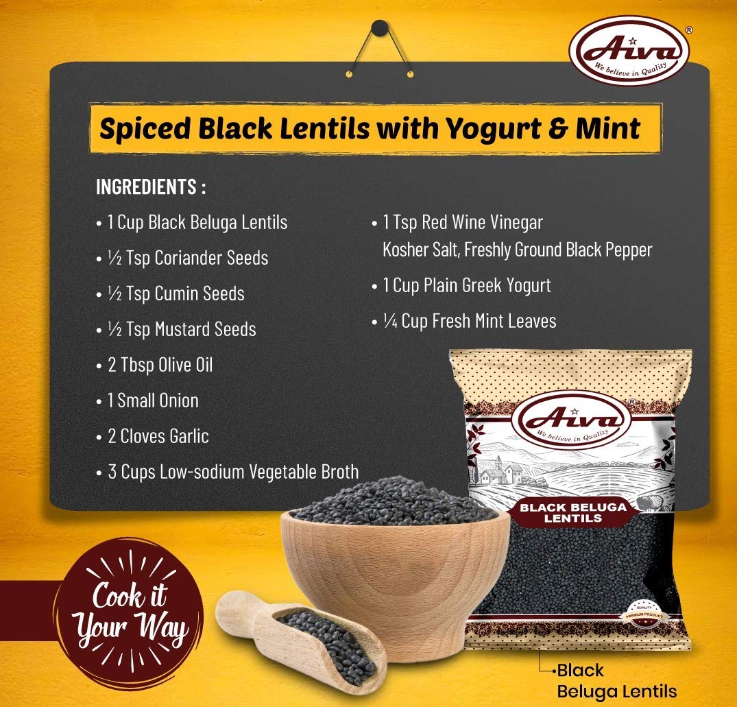 Aiva Black Beluga Lentils | 4 lb