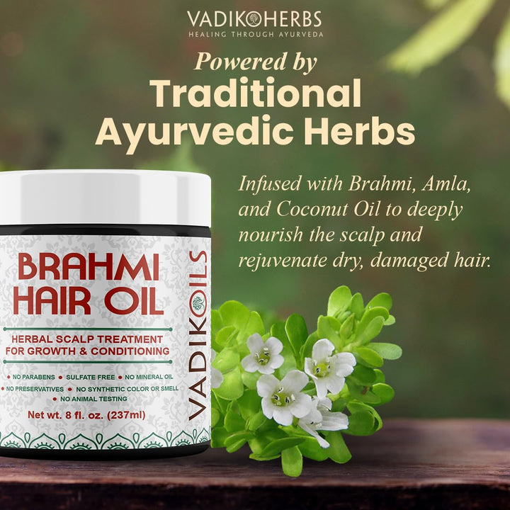 Vadik Herbs Brahmi Hair Growth Oil With Saffron | 8 oz