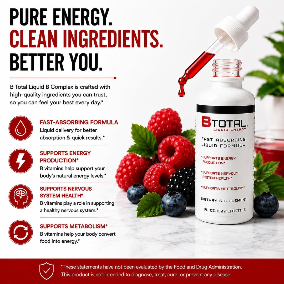 B Total Sublingual Vitamin B Complex Liquid Drops | Berry, 2 fl oz