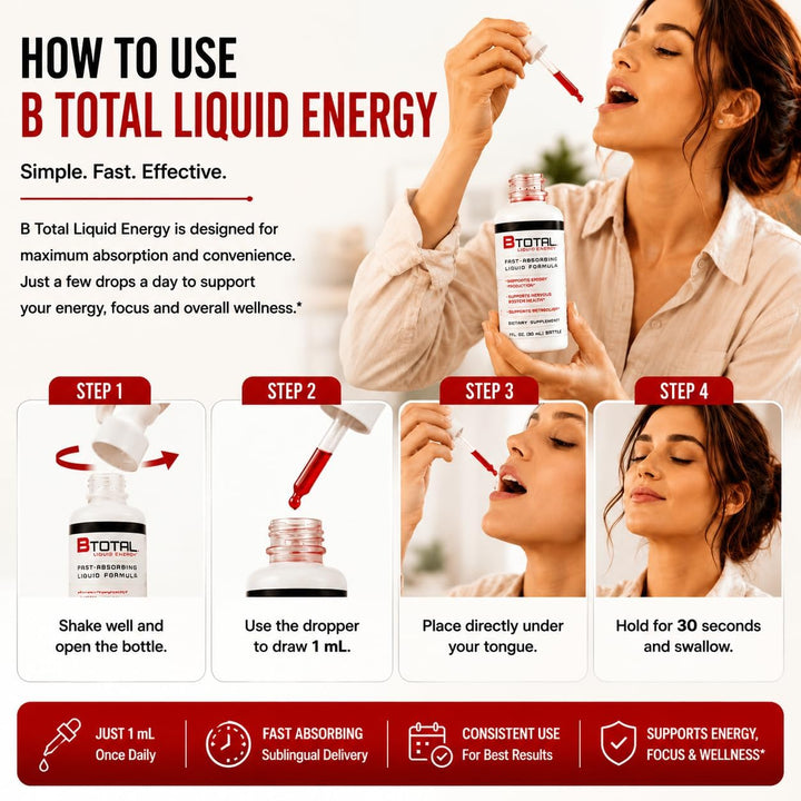 B Total Sublingual Vitamin B Complex Liquid Drops | Berry, 2 fl oz
