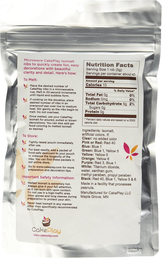 CakePlay Isomalt Clear Nibs – Food-Grade Sugar Substitute for Sugar-Free Candy & Decorations