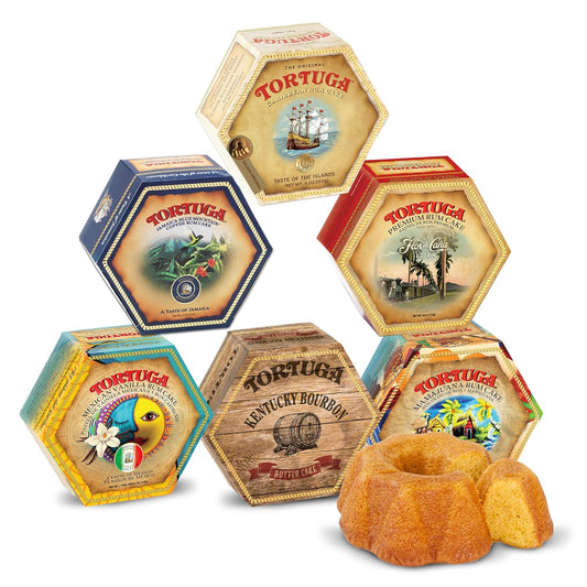 TORTUGA Provenance Rum Cake Variety Pack – 6 × 4 oz