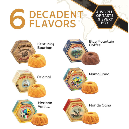 TORTUGA Provenance Rum Cake Variety Pack – 6 × 4 oz