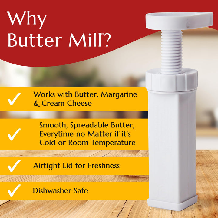 Butter Mill - Usa Designed + China Made - Butter Dispenser