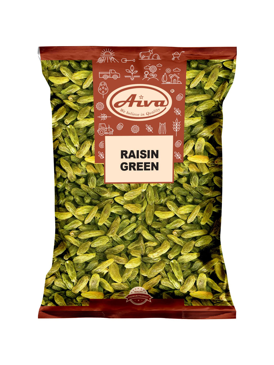 Aiva Green Raisins (2 LB) Bulk– Premium Seedless Dried Fruit for Snacking, Baking, and Cooking