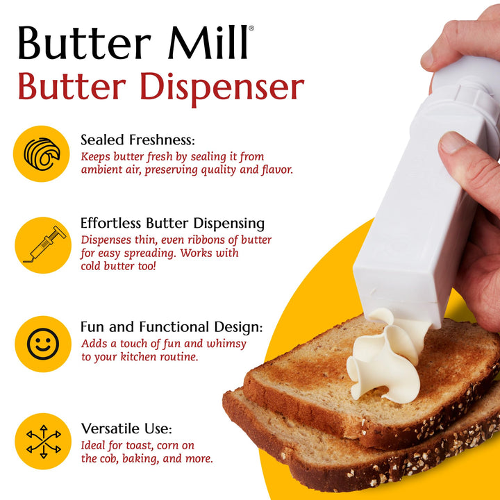 Butter Mill - Usa Designed + China Made - Butter Dispenser