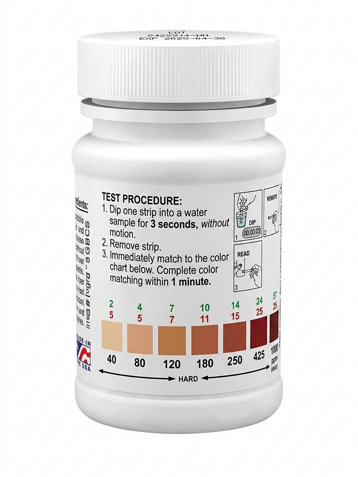 2 Set- Industrial Test Systems WaterWorks 481108 Total Hardness Test Strip, 3 Second Test, 0-1000ppm Range, Our 