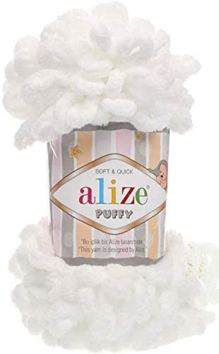 4 skn/Ball Alize Puffy Baby Big Loop Blanket Yarn 100% Micropolyester Soft Yarn 400gr 39.3 yds (310-Honey)