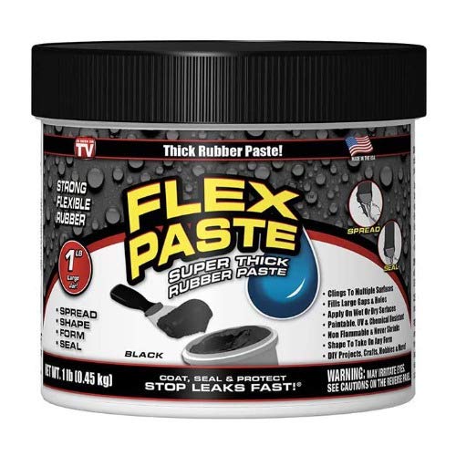 Flex Seal Flex Black Paste 1lb Jar with Allway Tools Putty 3-Pack Knives Bundle (2 Items)