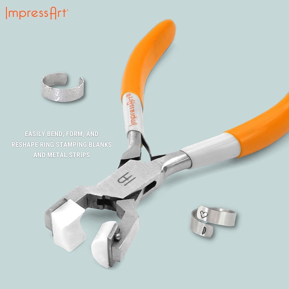 ImpressArt - Ring Making Kit for Jewelry Making, Bending and Wrapping Metal Tool Includes 8 Metal Ring Blanks