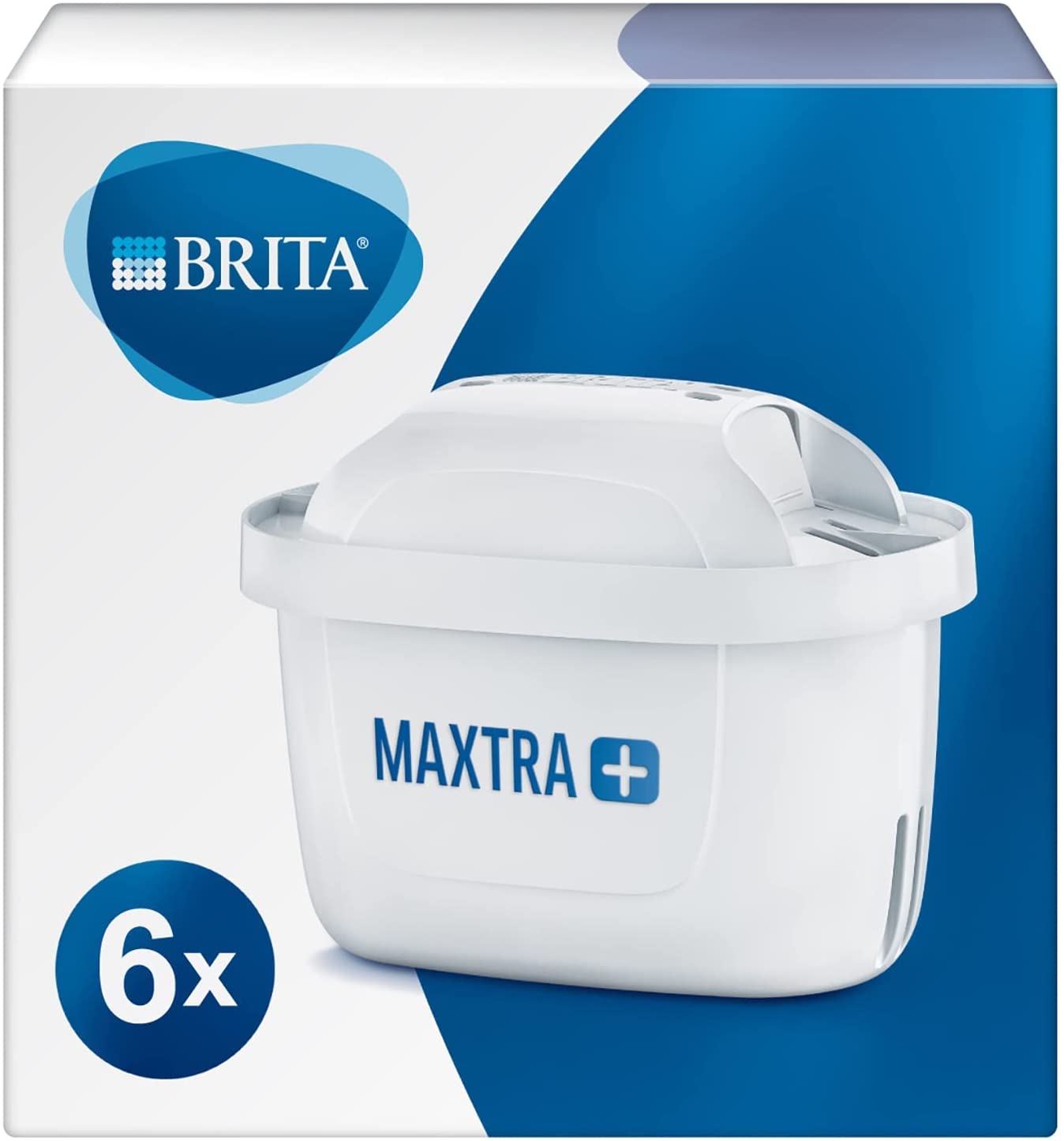 BRITA MAXTRA + Replacement Water Filter Cartridges , Compatible with all BRITA Jugs - Reduce Chlorine , Limescale and Impurities for Great Taste - Pack of 6
