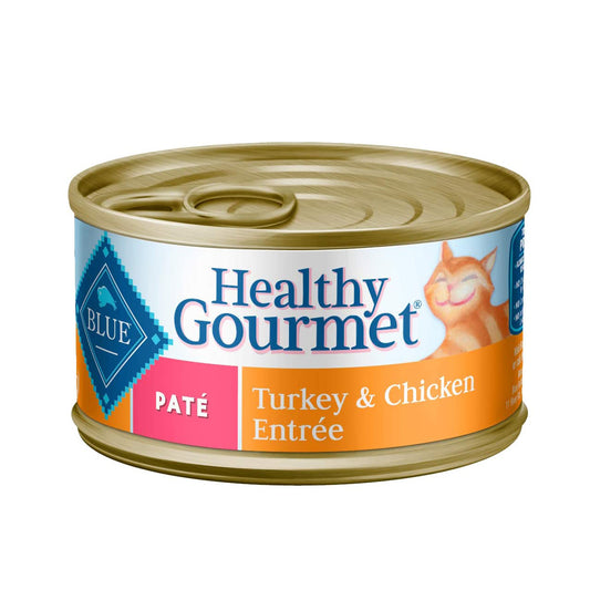Blue Buffalo Healthy Gourmet Natural Adult Pate Wet Cat Food - Turkey & Chicken Pate Entrée