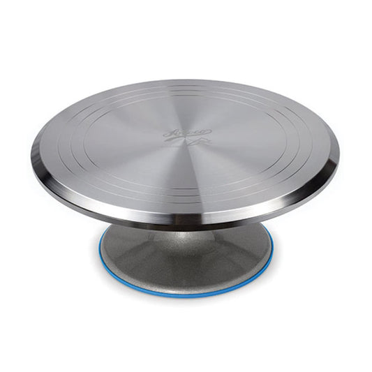 Ateco Revolving Cake Decorating Stand Aluminum Turntable and Base, 12-Inch Round