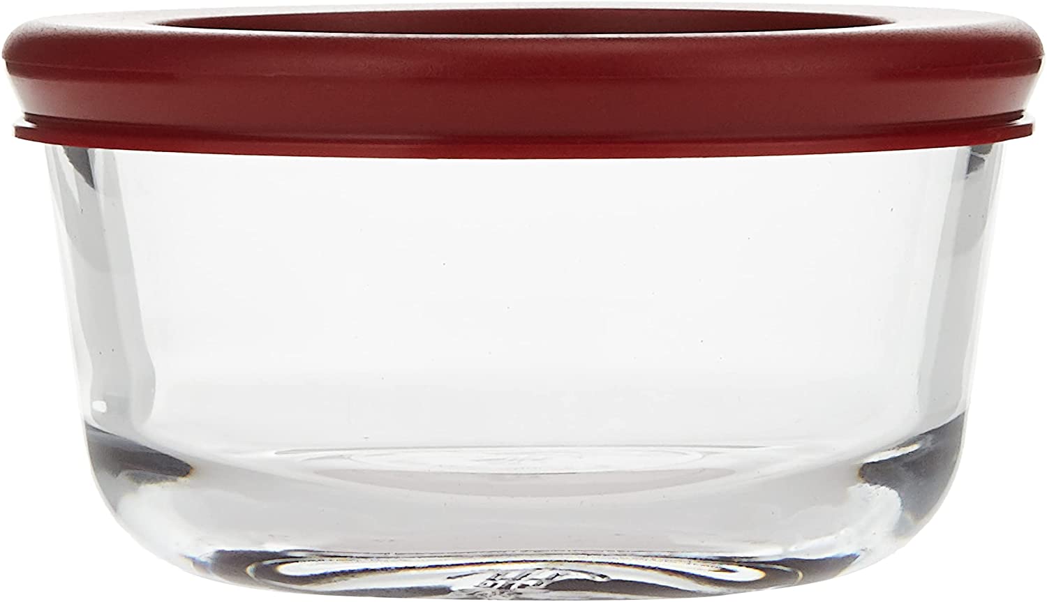 Anchor Hocking Classic Glass Food Storage Containers with Lids, Red, 2 Cup