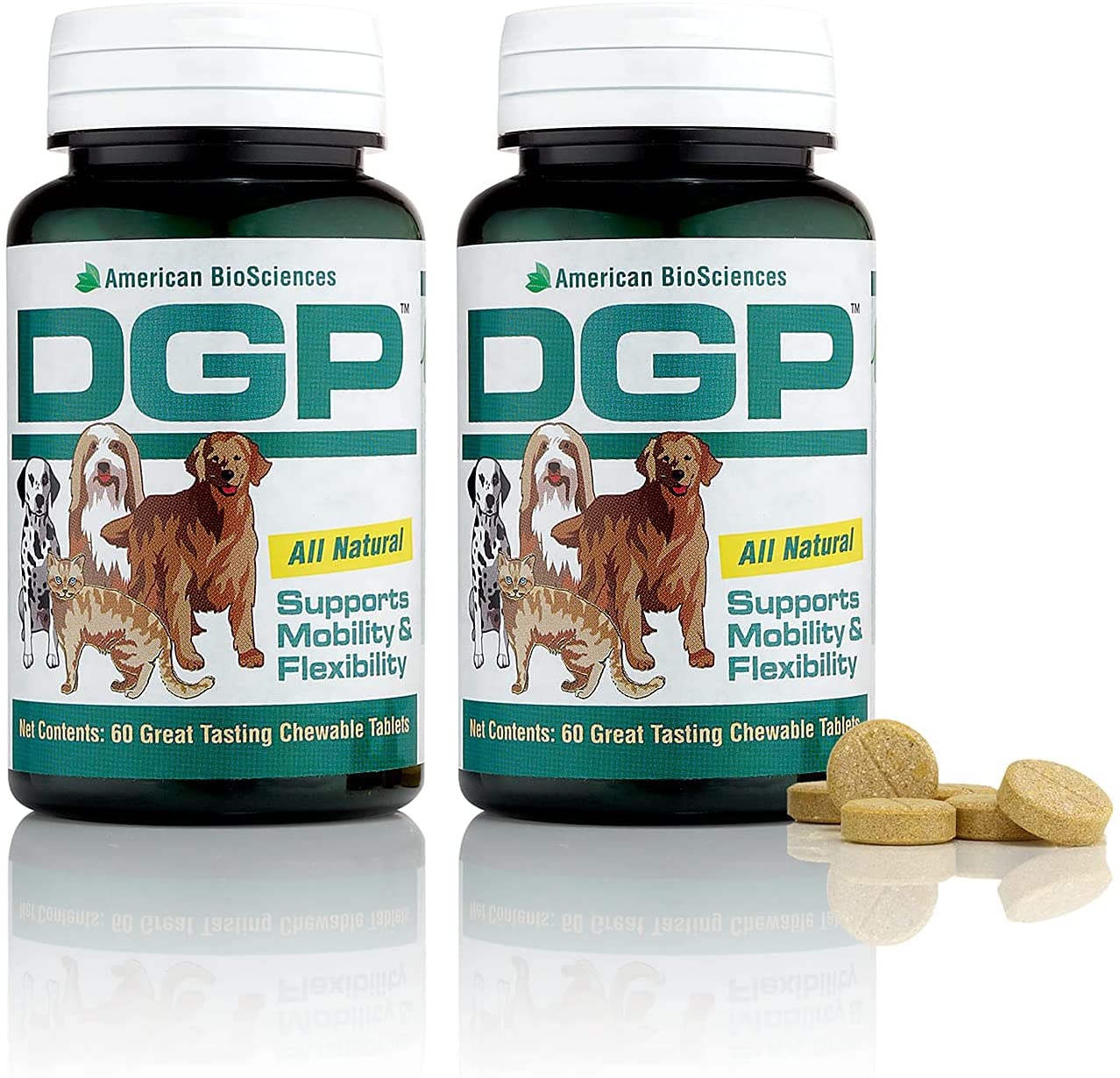 American BioSciences DGP Joint Support for Pets All Natural Formula – 60 Chewable Tablets (2-Pack)