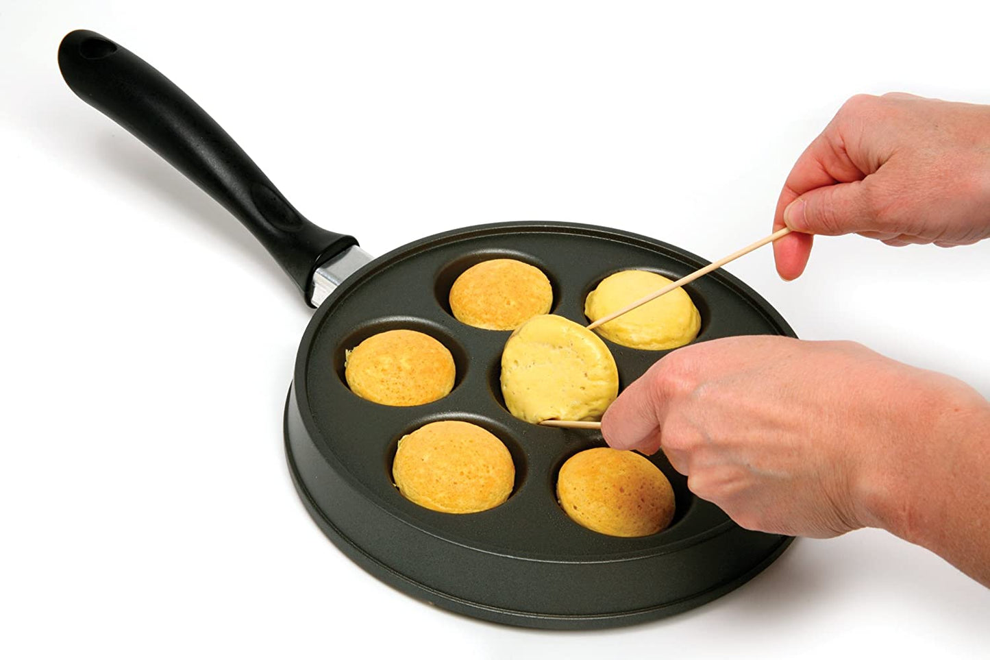 Norpro Nonstick Stuffed Pancake Pan, Munk / Aebleskiver / Ebelskiver 9in/23cm in diameter and 2.75in/7cm deep