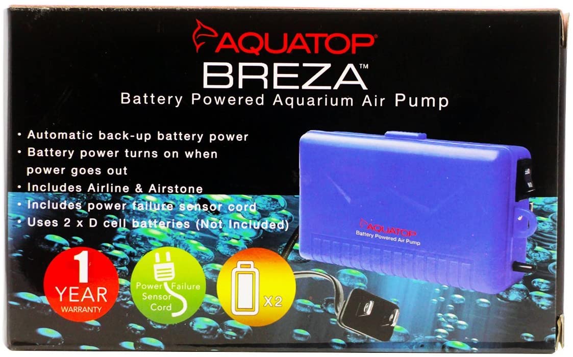 Aquatop BREZA Battery Powered Air Pump w/ AC Power Failure Sensor