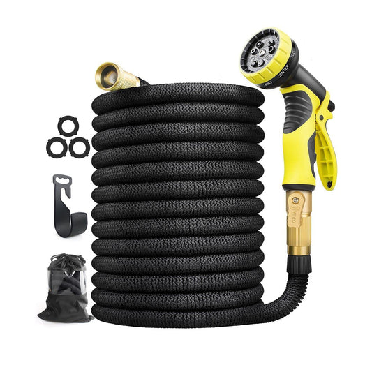 Aterod 75 feet Expandable Garden Hose, Extra Strength Fabric, Flexible Expanding Water Hose with 9 Function Spray Nozzle