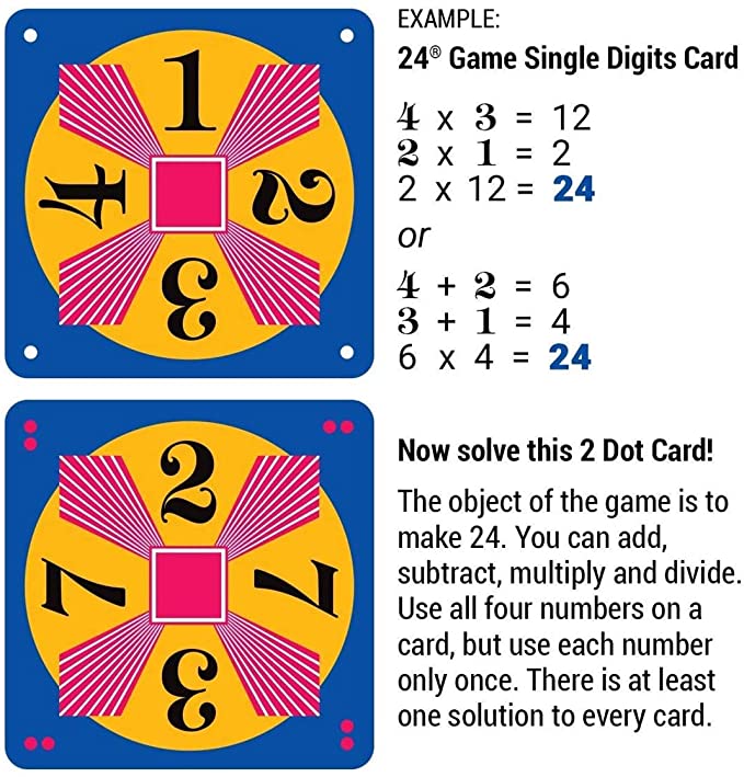 24 GAME 96-Card Deck: Single Digits Math Card Game