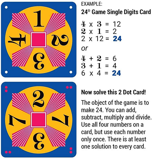 24 GAME 96-Card Deck: Single Digits Math Card Game