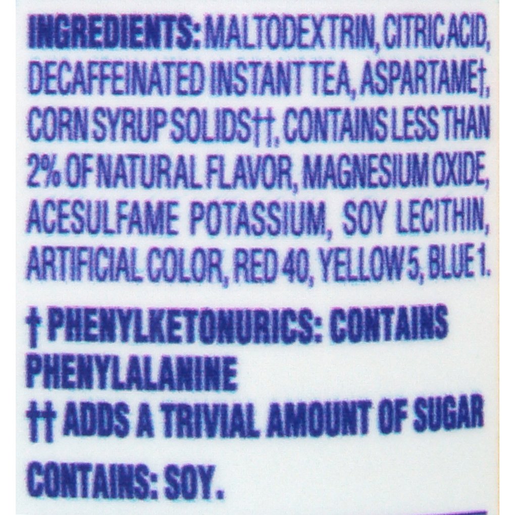 Crystal Light Lemon Decaf Iced Tea Natural Flavor Drink Mix, 12-Quart Canister (Pack of 6)