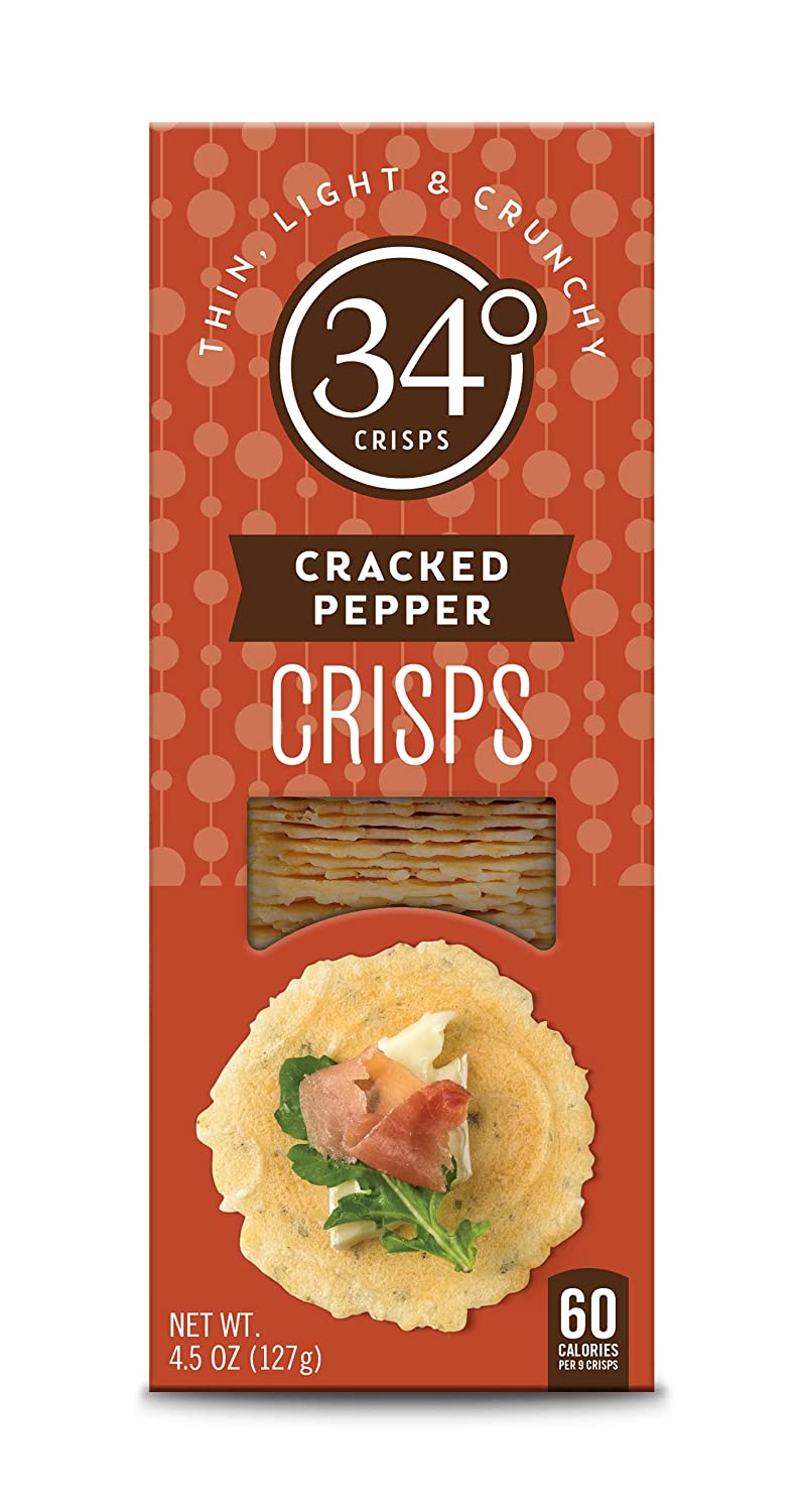 34 Degrees Crisps | Thin, Light & Crunchy Original Crisps, 6 Pack (4.5oz each)