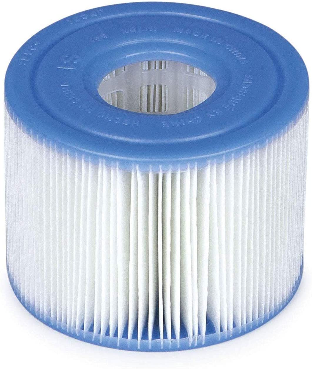 Intex 29011E Type S1 PureSpa Easy Set Pool Spa Hot Tub Filter Replacement Cartridges (6 Filters), Blue and White