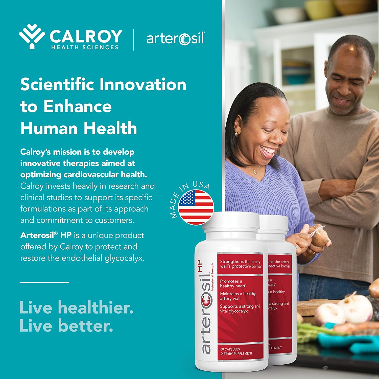 Arterosil HP by Calroy Health Sciences – Cardiovascular Health – Blood Pressure Support Supplement – Endothelial Glycocalyx Support – Cardiologist Recommended – MonitumRS Rhamnan Sulfate – Patented