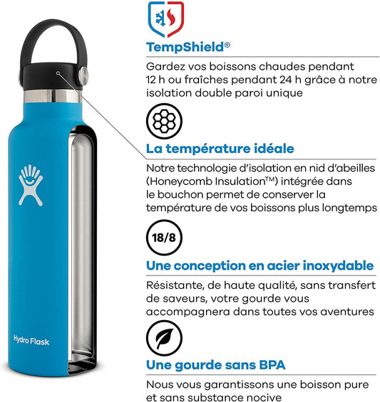 Hydro Flask Water Bottle - Standard Mouth Flex Lid - 18 oz, Sunflower