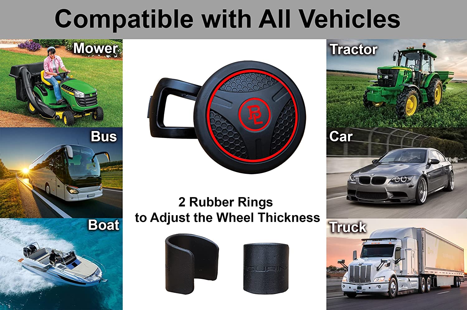 Fouring BL Steering Wheel Knob Spinner - Universal Non-Slip Fit, ABS & –  WONMIRE