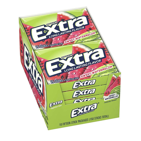 Extra Chewing Gum, Sweet Watermelon Sugarfree, 12 Ounce (Pack Of 12)