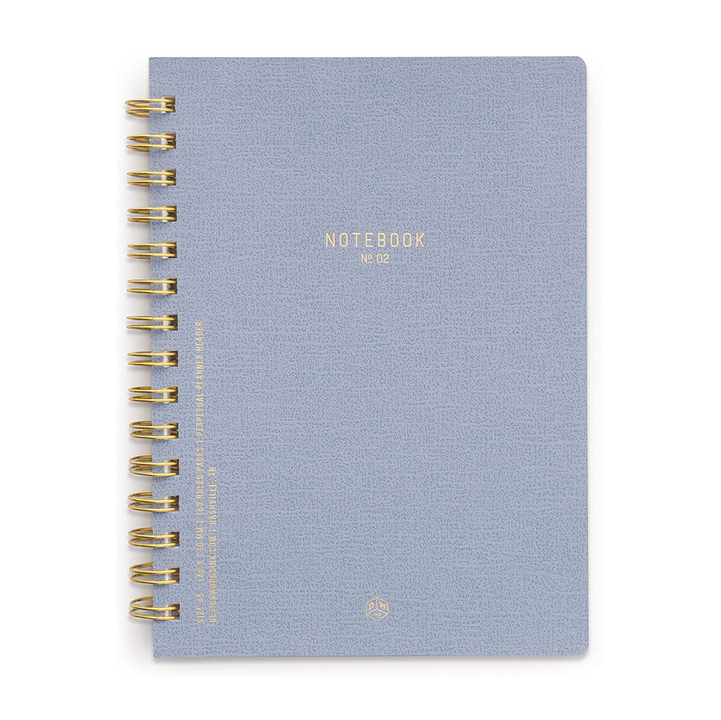 DesignWorks Ink Textured Paper Twin Wire Bound Notebook No. 2, Neptune Blue