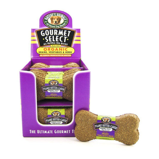 Nature'S Animals Gourmet Select Dog Biscuit Display, Peanut Butter And Carob, 24/Pack